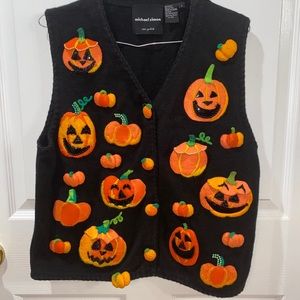 Michael Simon Halloween Sweater Vest Vtg 1999 Sz L
